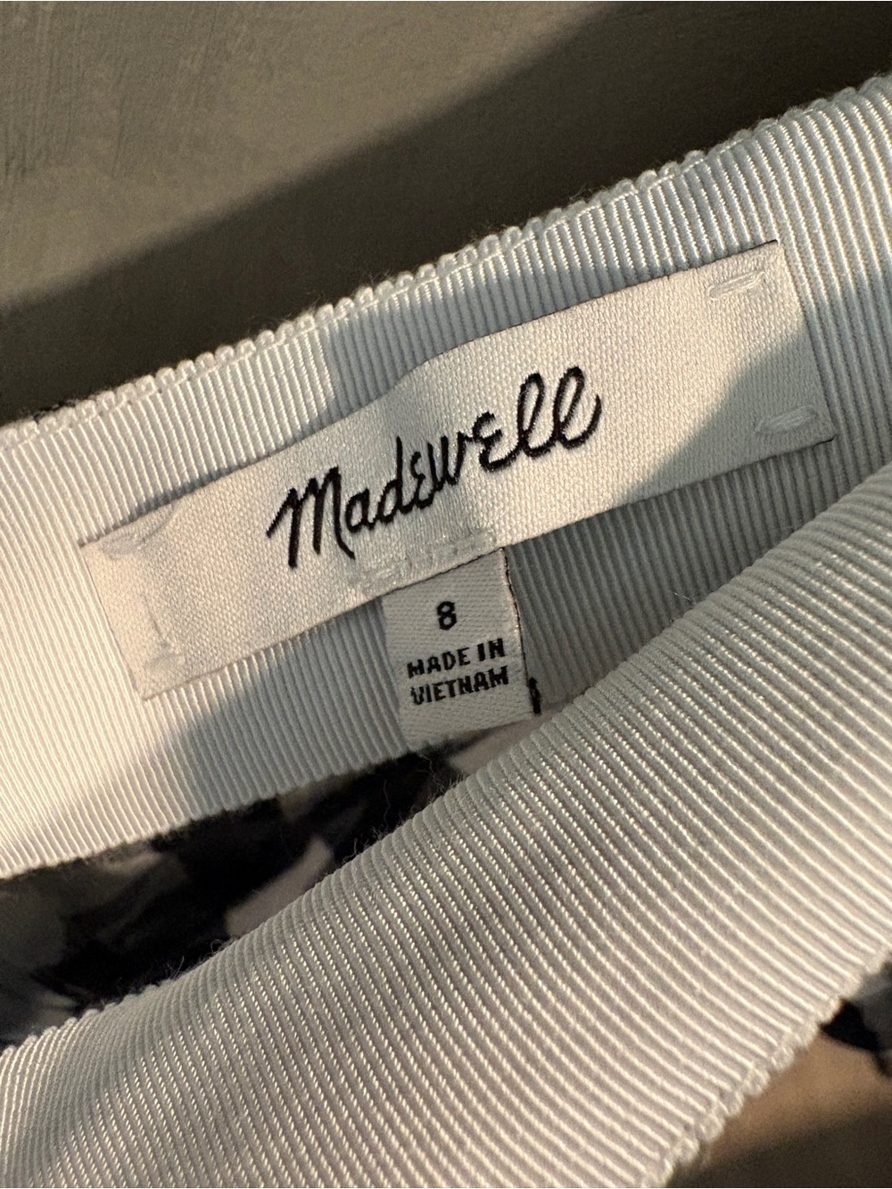 Madewell Gingham Wrap Skirt Womens Size 8 Black White Check Midi Tie Side - Picture 5 of 5